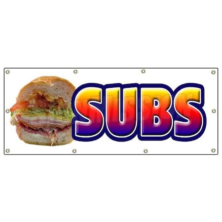 Signmission SUBS BANNER SIGN submarine hero hoagie shop signs sandwich B-96 Subs